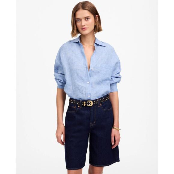 Madewell The 1997 Denim Bermuda Short WMNS 25 Bronxville Wash Blue Rigid Hi-Rise - Picture 1 of 9
